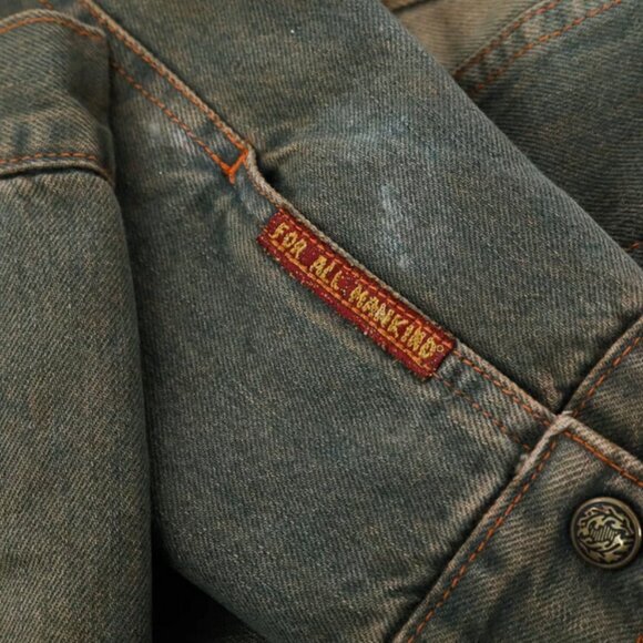 7 for all Mankind Sherpa Lined Denim Womens Jacket VINTAGE, Large - Picture 8 of 14